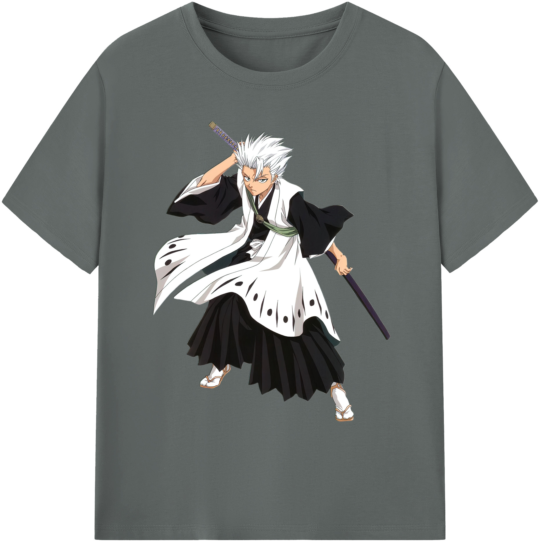 （画像用） ブリーチ 日番谷冬獅郎（ひつがや とうしろう） BLEACH Hitsugaya Toushirou 綿100％ メンズ半袖Tシャツ｜肌触りやわらか＆通気性